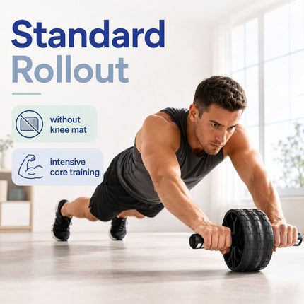 Ab Wheel Roller with Knee Mat and Three Non-Slip Wheels