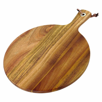 Acacia Wood Pizza Board with Handle, 28 cm, Natural