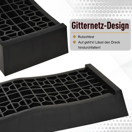 Piekļuves Rampas Komplekts, 2 Gb., Sliekšņa Rampa, Ietves Rampa, Gumijas Rampas, Melnas, 70X20X8Cm
