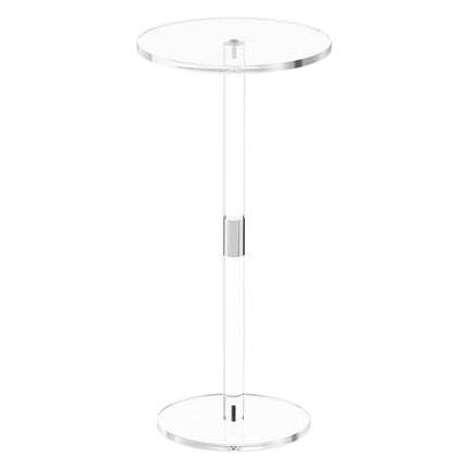 Acrylic Drink Table, Clear Round Top 10 x 21 in