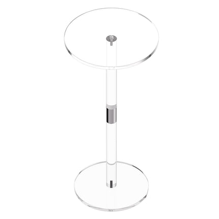 Acrylic Drink Table, Clear Round Top 10 x 21 in
