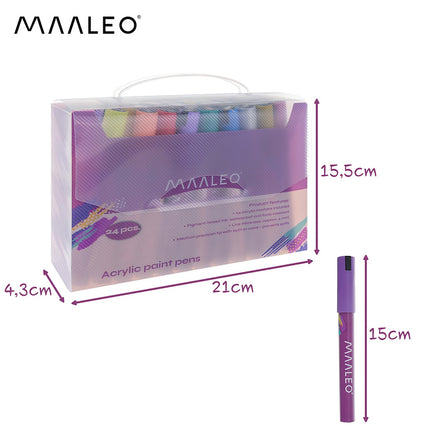 Acrylic Markers Set, 24 Colors – Waterproof, Multi-Surface