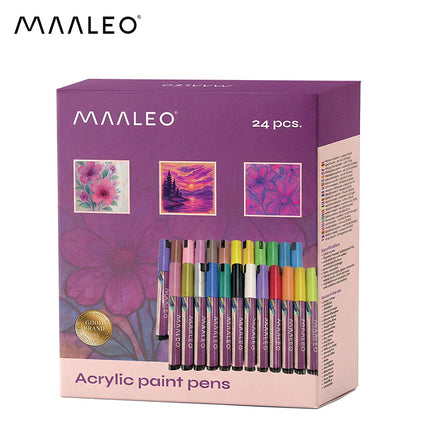 Acrylic Markers Set, 24 Colors – Waterproof, Multi-Surface
