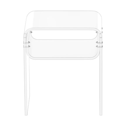 Acrylic Side Table, 2-Tier Clear With Shelf, 30x40x50 cm