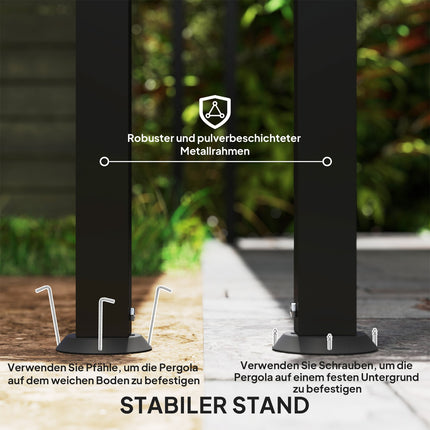 Dark gray garden pavilion Pergola, water-repellent, 2.5x3x2.5 m