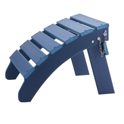 Adirondack Folding Ottomans, Set of 2, HDPE, Blue
