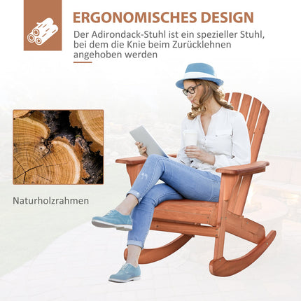 Adirondack rocking chair for balcony, natural finish, 77x94x97cm