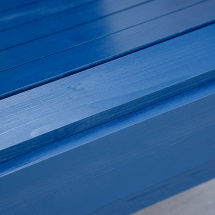 Adirondack chair, blue wooden chair with cup holder