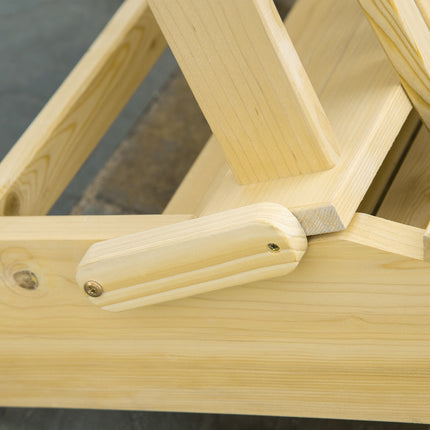 Adirondack garden chair, folding pine, with footrest