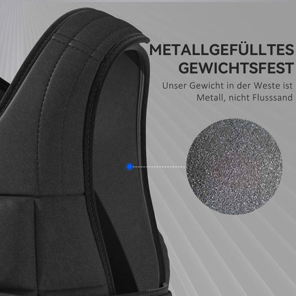 Regulējama 20 kg svara veste, noņemami svari, melna