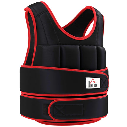 20 kg treniņu veste, svara veste ar dubultām siksnām, regulējama, spēka treniņiem, fitnesam, oksforda, metāls, smilšu krāsas, melna + sarkana, 60 x 50 cm