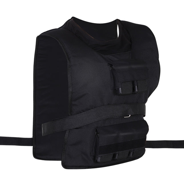 Treniņu veste 30 kg svara veste spēka treniņiem, regulējama, Oxford+Iron, melna, 36x52 cm