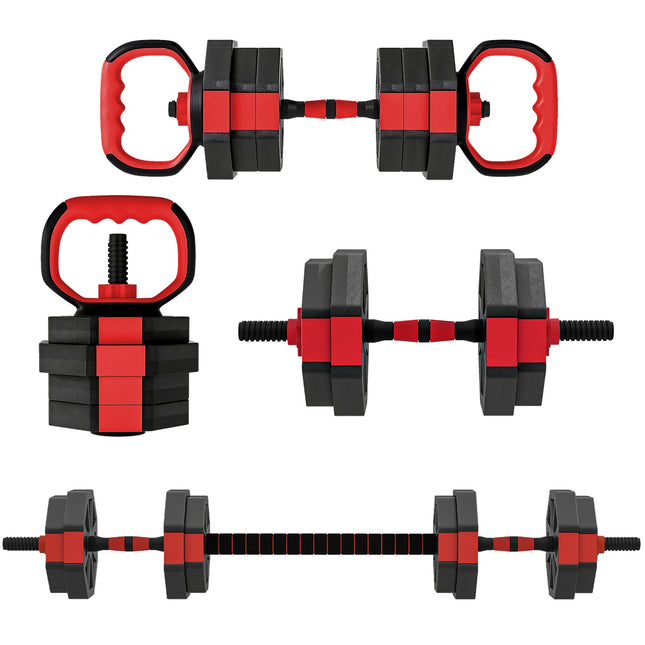 Regulējams 4-in-1 hanteļu komplekts, 15 kg mājas treniņiem