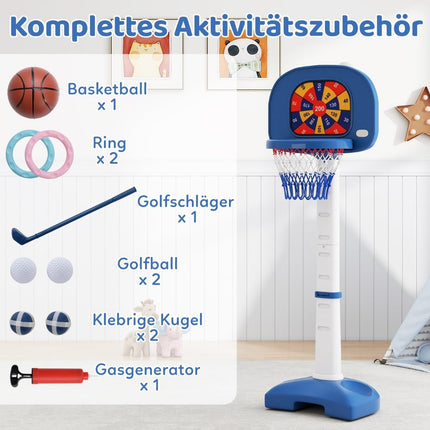 Regulējams 4-in-1 bērnu basketbola grozu komplekts ar aksesuāriem