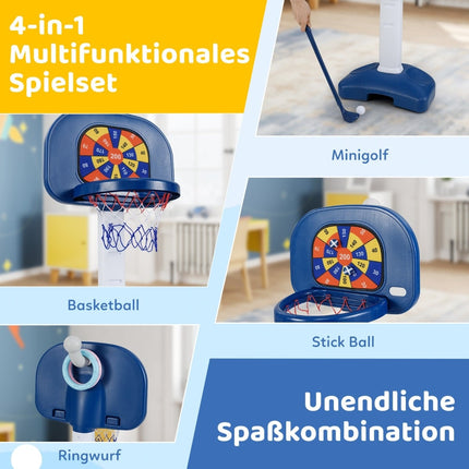 Regulējams 4-in-1 bērnu basketbola grozu komplekts ar aksesuāriem
