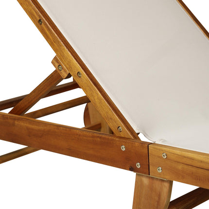 Regulējams akācijas koka sauļošanās krēsls ar riteņiem, 198 cm