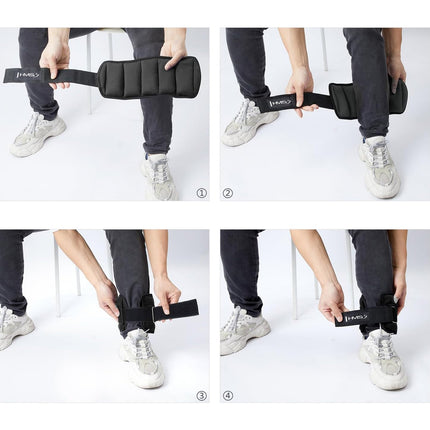 Regulējami potīšu un plaukstas locītavu atsvari, 2 x 0,5 kg