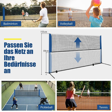 Adjustable Badminton Net Set with Stand, Shuttlecocks & Bag