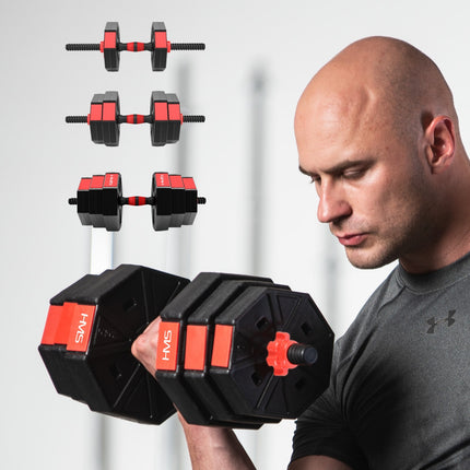 Regulējams stieņa un hanteļu komplekts - 30 kg kompozītmateriāls