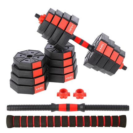 Regulējams stieņa un hanteļu komplekts - 30 kg kompozītmateriāls