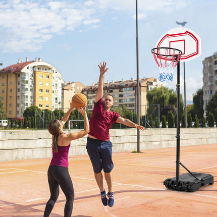Regulējams basketbola grozs, pārnēsājama, piepildāma pamatne, 2 tīkli