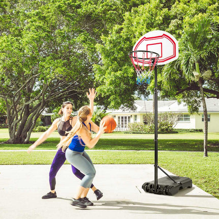 Regulējams basketbola grozs, pārnēsājama, piepildāma pamatne, 2 tīkli