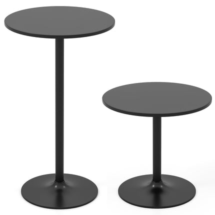 Regulējams bistro galda komplekts - 2 augstumi, 60 cm diametrs, melns