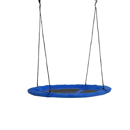 Ligzdas šūpoles Ø110 cm, 150 kg, regulējamas, zilas, 3-12 gadi