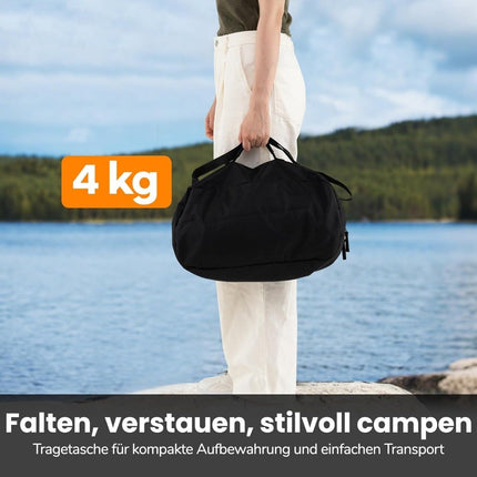 Regulējama kempinga gulta ar uzglabāšanas vietu, 193x70 cm, celtspēja 150 kg