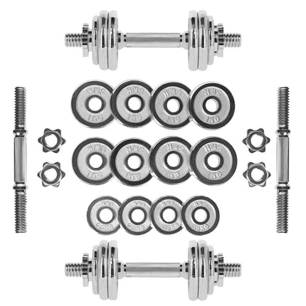 Regulējamas hromētas hanteles ar futrāli, 15 kg