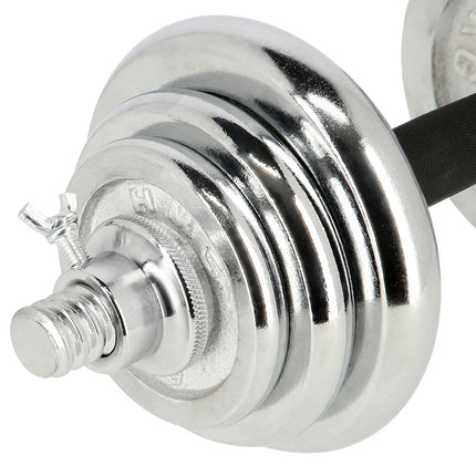 Regulējamas hromētas hanteles ar koferi, 20 kg komplekts