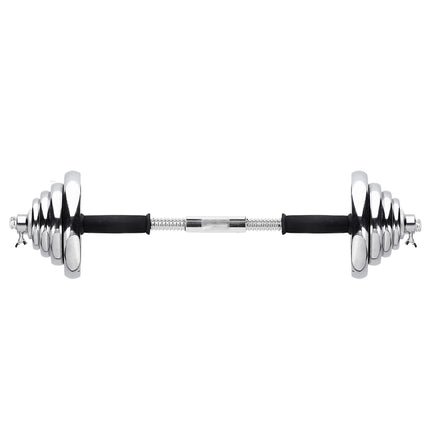 Regulējamas hromētas hanteles ar futrāli, 55 kg
