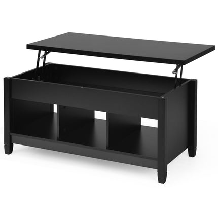 Regulējams kafijas galdiņš ar uzglabāšanas vietu, melns, 104,5x49x48-62,5 cm