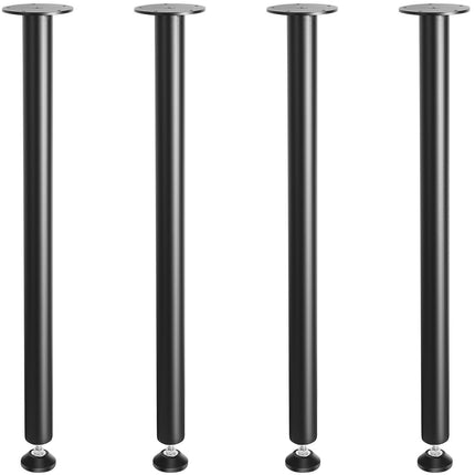 Adjustable Desk Legs 30 Inch, Steel Set of 4, Black