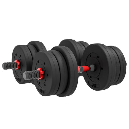 2 vienā hanteļu komplekts, 20 kg regulējama hantele un stienis, profesionāla hantele spēka treniņiem, melna