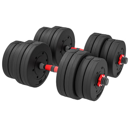 2 vienā hanteļu komplekts, 30 kg regulējama hantele un stienis, profesionāla hantele spēka treniņiem, melna