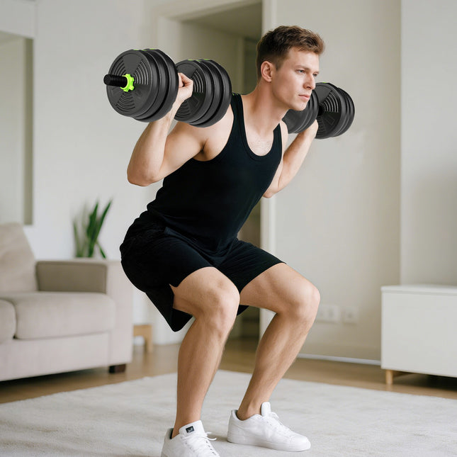 Regulējamu hanteļu komplekts 25 kg - Spēka treniņi mājās