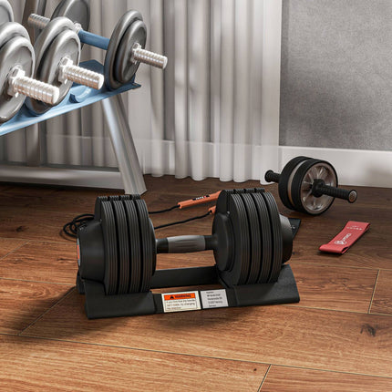 Regulējams hanteļu komplekts - no 7 līdz 24 kg, neslīdošs rokturis