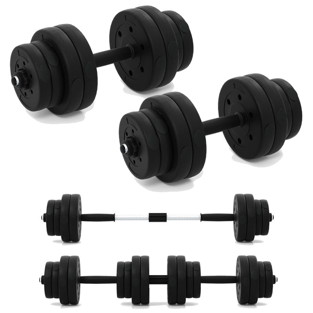 Regulējams hanteļu komplekts ar stieņa savienotāju, 30 kg