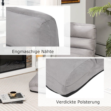 Regulējams, pelēks atpūtas krēsls - 175 x 55 x 20 cm, 5 pozīcijas