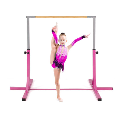 Regulējams vingrošanas stienis bērniem, 85-145 cm, rozā