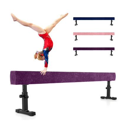 Regulējama vingrošanas sija, 226 cm, 3 augstumi, violeta