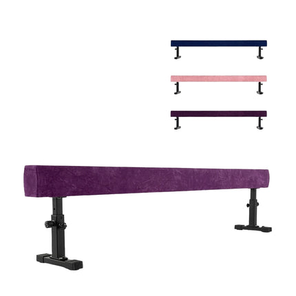 Regulējama vingrošanas sija, 226 cm, 3 augstumi, violeta