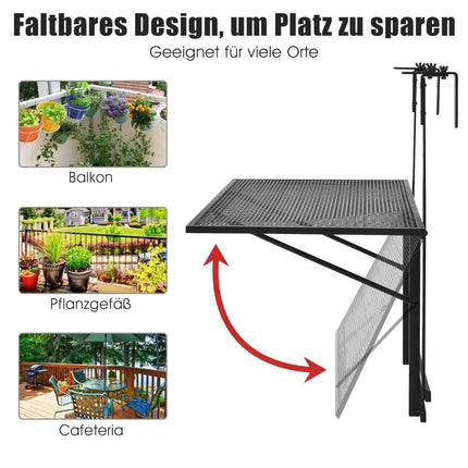Regulējams piekarināms dzelzs plaukts - 5 augstumi, 60,5 x 48 cm, melns