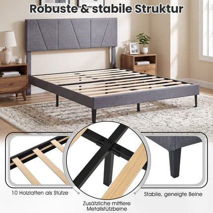 Regulējams divguļamās gultas galvgalis, 160x200 cm, tumši pelēks