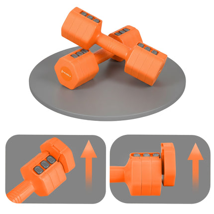 Regulējamas sešstūra hanteles - 2 x 2,5 kg, ātra svara maiņa