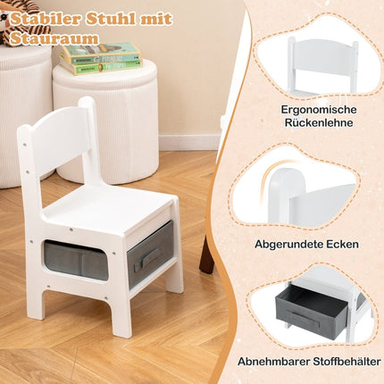 Adjustable Kids Easel with Chalkboard & Whiteboard, Grey
