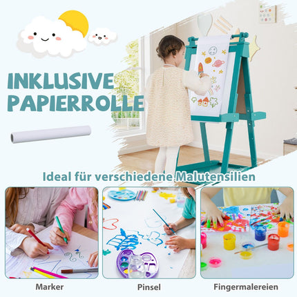 Regulējams bērnu molberts ar baltu un krīta tāfeli