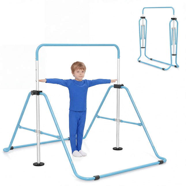 Regulējams bērnu vingrošanas stienis, salokāms, 90-130 cm, zils