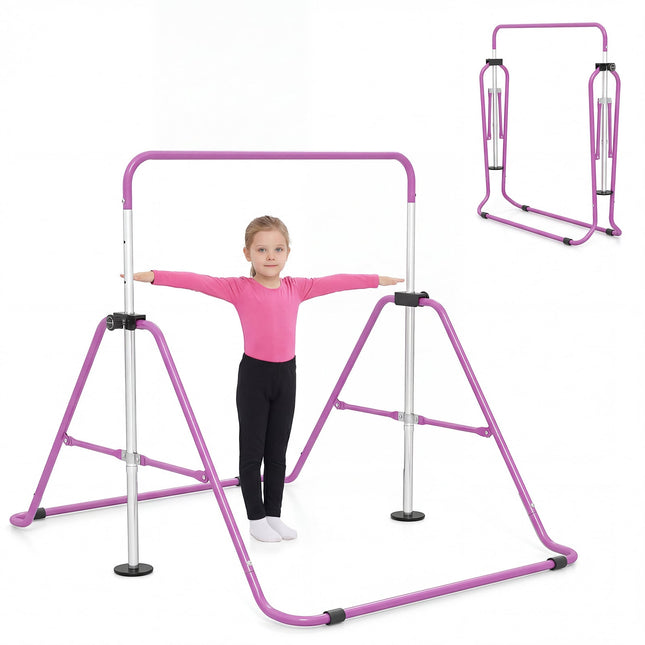 Regulējams bērnu vingrošanas stienis, salokāms, 90-130 cm, violets